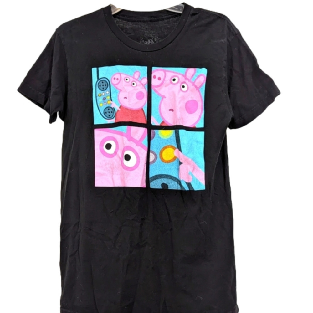 Women's/Teens Peppa pig Black T-shirt, size medium